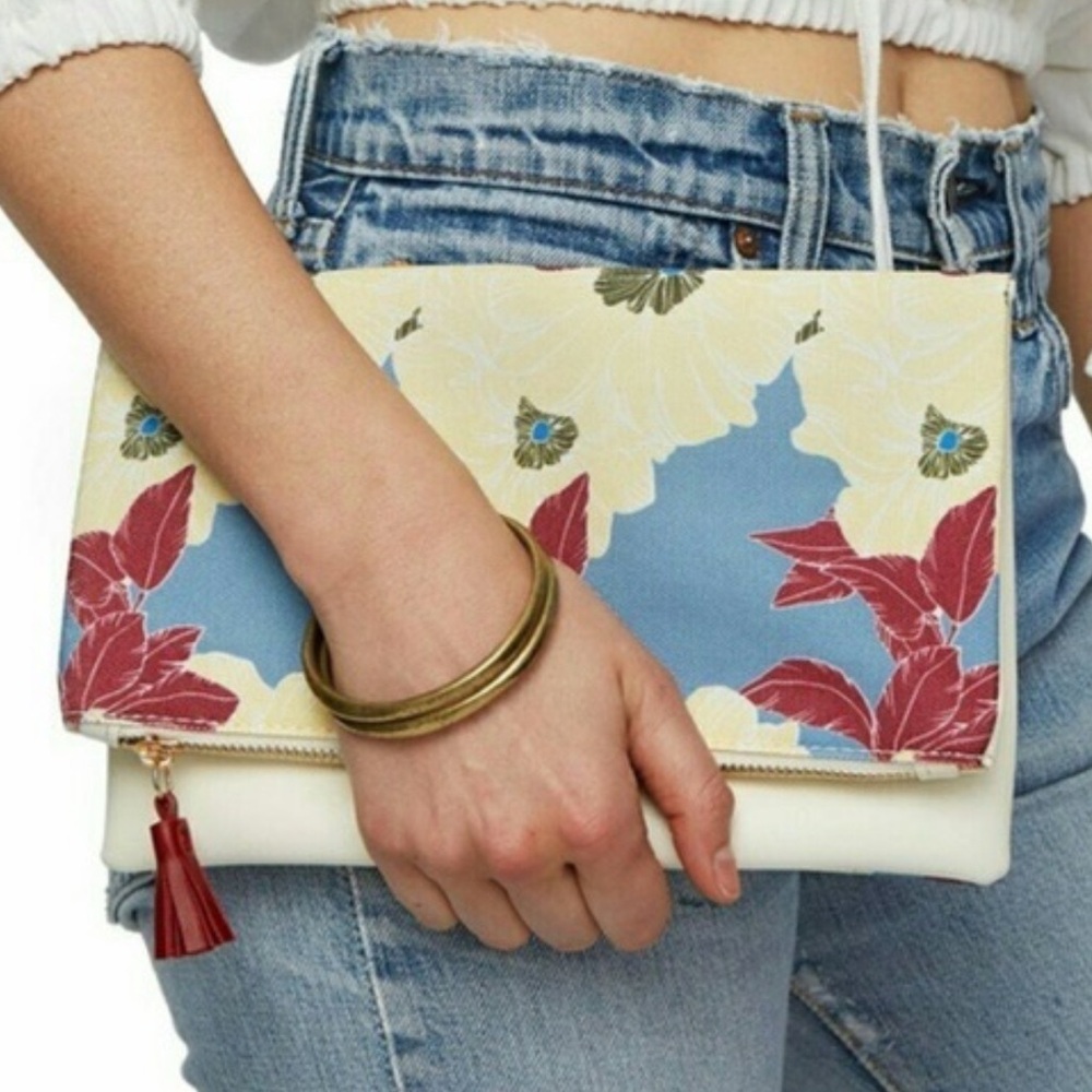 Rachel Pally Floral Clutch - Cream, Blue, Red